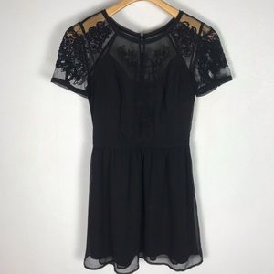 Kimichi Blue Black Mini Sheer Dress 4